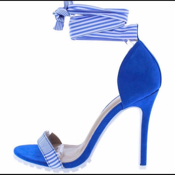 Shoes - BLUE SUEDE STILETTO HEELS